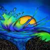 Splash - Silk Painting Mixed Media - By Ursula Schroter, Dyes On Silk Mixed Media Artist