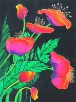 Flower Power - Silk Painting Paintings - By Ursula Schroter, Dyes And Paints On Silk Painting Artist