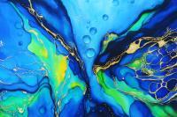 Path To Atlantis - Silk Painting Mixed Media - By Ursula Schroter, Silk Paint On Silk Mixed Media Artist