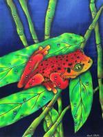 Hanging Out - Silk Painting Paintings - By Ursula Schroter, Dyes And Paints On Silk Painting Artist