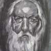 Sketching By Coal - Oil On Canvas Paintings - By Hussain Omid, Sketch Painting Artist