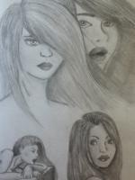 Women - Pencils Drawings - By Tabitha Lagodzinski, Black And White Drawing Artist