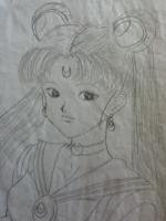 Sailor Moon - Pencils Drawings - By Tabitha Lagodzinski, Black And White Drawing Artist