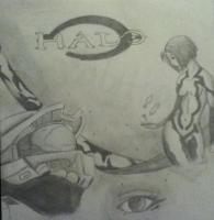 Halo - Pencils Drawings - By Tabitha Lagodzinski, Black And White Drawing Artist