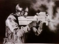 Soldier - Graphite Drawings - By Cole Soucie, Realism Drawing Artist