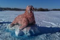 Walrus - Snow And Paint Sculptures - By Cole Soucie, Realism Sculpture Artist