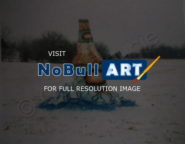 Sculptures - Bottle - Snow And Paint