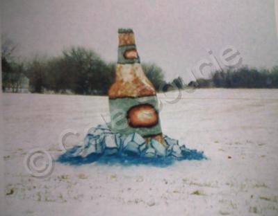 Sculptures - Bottle - Snow And Paint