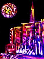 San Francisco - Mixed Paintings - By Giuliano Cavallo, Abstract Diffusion Painting Artist