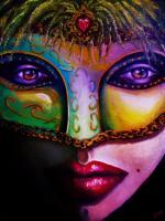 Beneaththe Mask - Acrylic Paintings - By Karen Zima, Realism Painting Artist