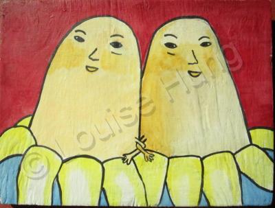 Banana - Banana 07-Couple - Watercolor On Plywood