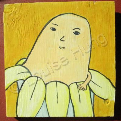 Banana - Banana 08-Baby - Watercolor On Plywood