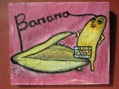 Banana - Banana 09-Adult Only - Watercolor On Plywood