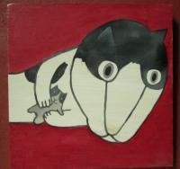 Cat - Cat 10 - Watercolor On Plywood