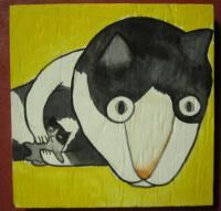 Cat - Cat 11 - Watercolor On Plywood