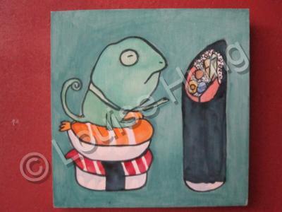 Sushi - Sushi 01 - Watercolor On Plywood