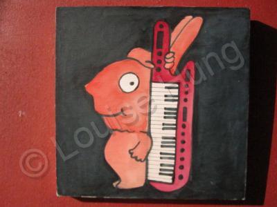 Music - Music 03 - Watercolor On Plywood