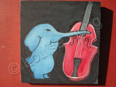 Music - Music 04 - Watercolor On Plywood