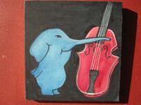 Music - Music 04 - Watercolor On Plywood