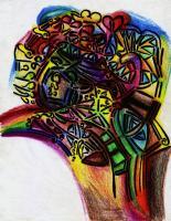 Cornada - Pen Paper Colors Paintings - By Jorge Alberto Medina Rosas, Abstract Art Painting Artist