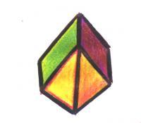 Cubes - Cube On Pyramid - Pen Paper Colors