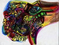 Muerte De Torero - Pen Paper Colors Paintings - By Jorge Alberto Medina Rosas, Abstract Art Painting Artist