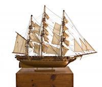 Model Ship Uss Constitution - Large Woodwork - By Louis Nanette, Hand Crafted Model Ships Woodwork Artist