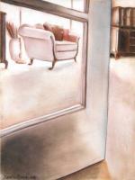 Bedroom - Conte Crayon Drawings - By Natalie Cueva, Traditional Drawing Artist