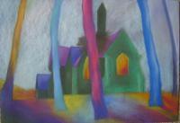 Old Chapel - Pastel Drawings - By Wendy Jones, Other Drawing Artist