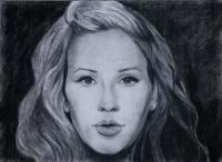 Ellie - Charcoal Drawings - By Wendy Jones, Realism Drawing Artist