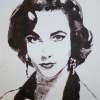 Elizabeth Taylor - Ink Printmaking - By Wendy Jones, Realism Printmaking Artist