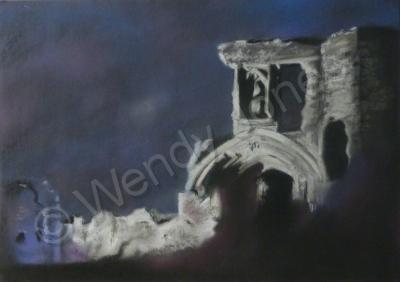 Buildings - Denbigh Castle - Pastel