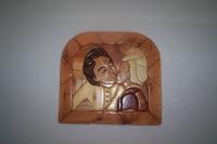 Portait Of Grandma  Grandson - Natural Woods Woodwork - By Pjay Evans, Intarsia Woodwork Artist