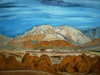 Nature - Peace Having With Mountain - Oil On Canvas