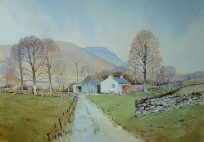 Landscape - Far Gearstones Farm Yorkshire - Watercolour