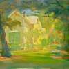 Yellow House At Lake Lily - Oil Paintings - By Diane Walters, Impressionism Painting Artist