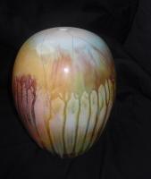 No Title - Thrown Raku Pottery - By Michelle Murphy, Impressionism Pottery Artist