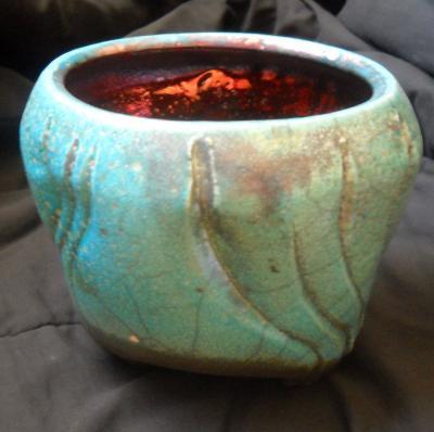 Blue - No Title - Thrown Raku