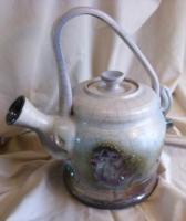 Teapot - Thrown Raku Ceramics - By Michelle Murphy, Impressionism Ceramic Artist