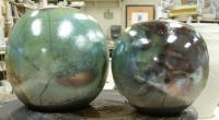 Oil Slicks - Thrown Raku Ceramics - By Michelle Murphy, Impressionism Ceramic Artist