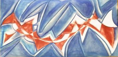 Blue - Red White And Blue - Colored Pencil And Pastel