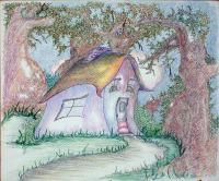 Illustrations Book - Cottage In The Woods - Color Pencil  Paper