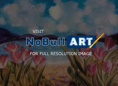 Paintings - Tulips And Shellfish - Watercolor