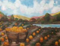 Paintings - A Lot Of Pumpkins - Watercolor