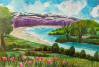 A May Landscape - Watercolor Paintings - By Artistry By Ajanta, Landscape Painting Artist