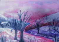 Waiting For Winter To End - Watercolor Paintings - By Artistry By Ajanta, Landscape Painting Artist