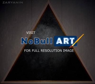 Triangularism - Black Triangle - Oil On Canvas