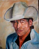 Bob Dylan - Oil On Canvas Paintings - By Udi Peled, Impressionism Painting Artist