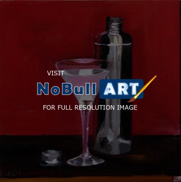 Still Life Good Things - Martini And A Shaker - Oil On Canvas