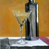 Martini And A Shaker 3 - Oil On Canvas Paintings - By Udi Peled, Impressionism Painting Artist